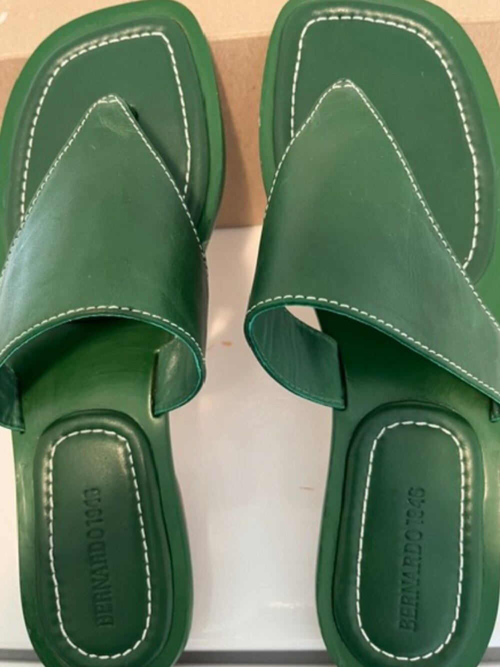 Bernardo 1946 Agora thong leather sandal.
